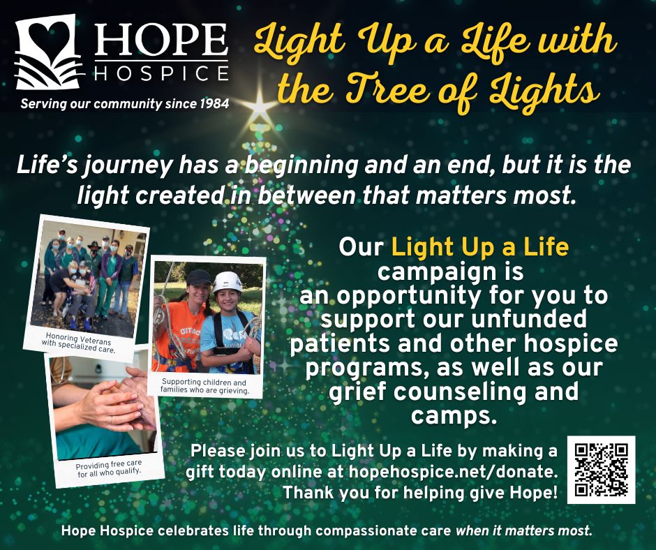 hope hospice light up a life with the tree of lights